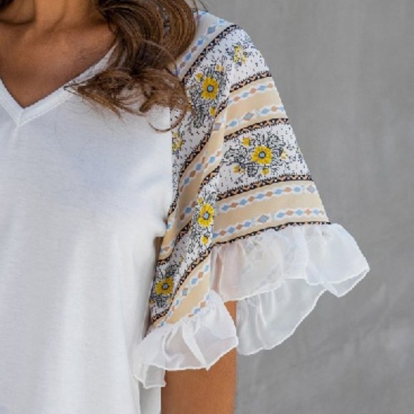 Adorable Ruffle Bell Sleeve Tee - Picture 4 of 5